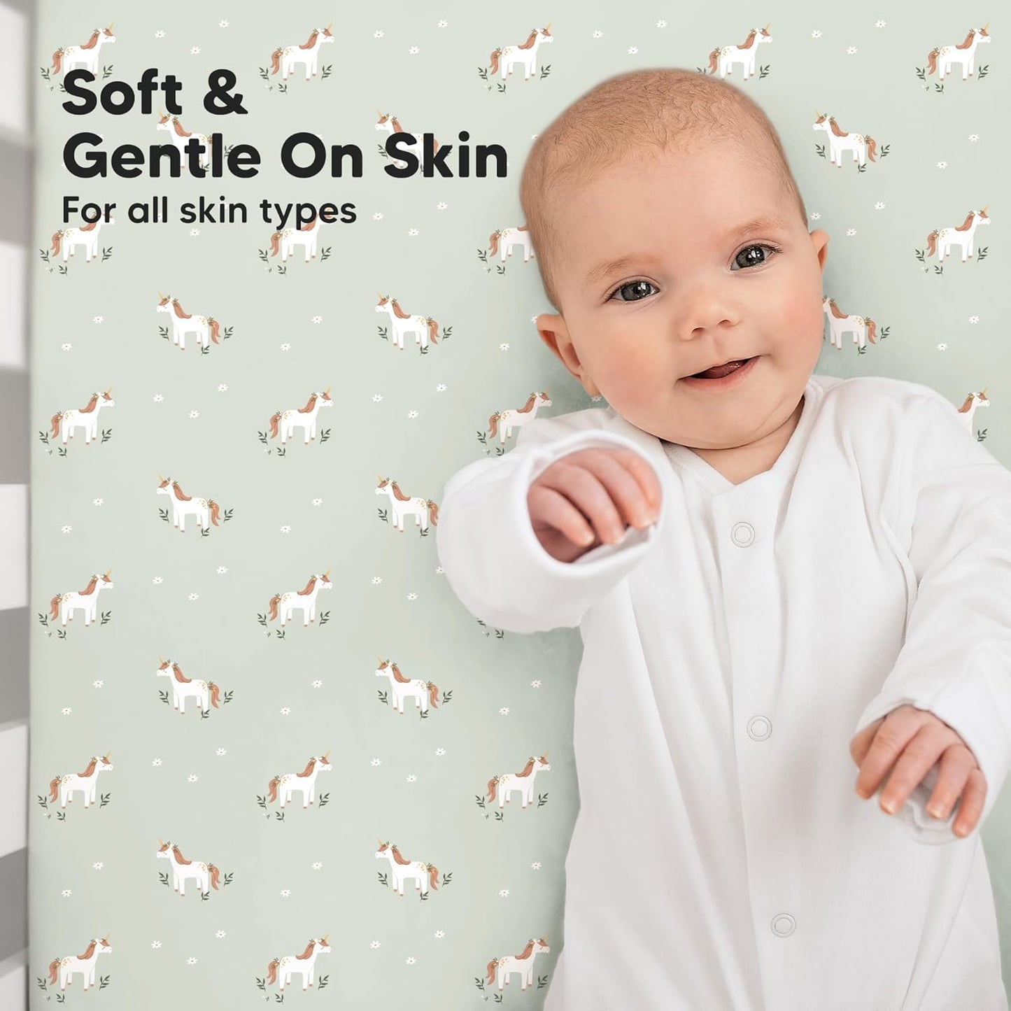 KeaBabies 2-Pack Baby Crib Sheets for Boys, Girls - 52x28 Viscose Derived from Bamboo Toddler Bed Sheets Neutral, Fitted Crib Mattress Cover for Standard Baby Bedding, Soft & Cozy (Lune Mystic)