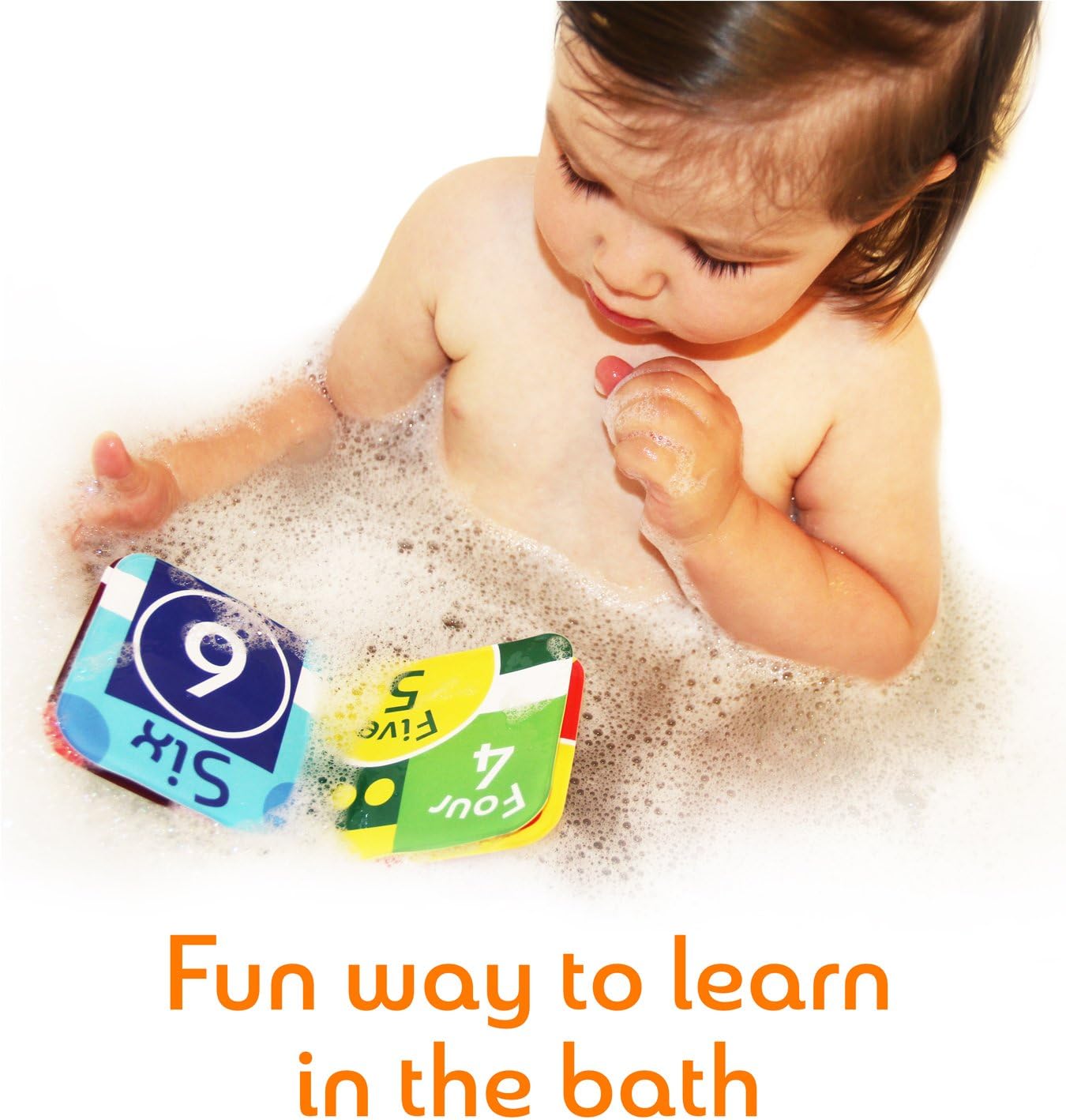 Floating Baby Bath Books Set of 4 - Bath Books for Babies, Infants - Waterproof, Mold-Free Bath Toys for Learning & Early Education (Fruit, Ocean, ABC, Numbers Books)