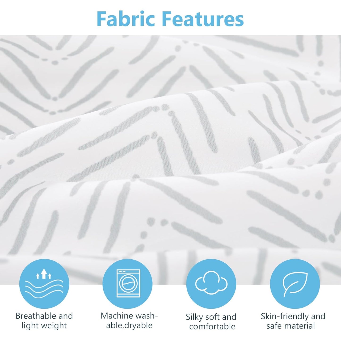 TILLYOU Baby Crib Sheets for Boys Girls, Super Soft Toddler Bed Sheets, 2 Pack Sheets for Standard Crib Mattress 28x52in, Jungle Walk and White Stripes