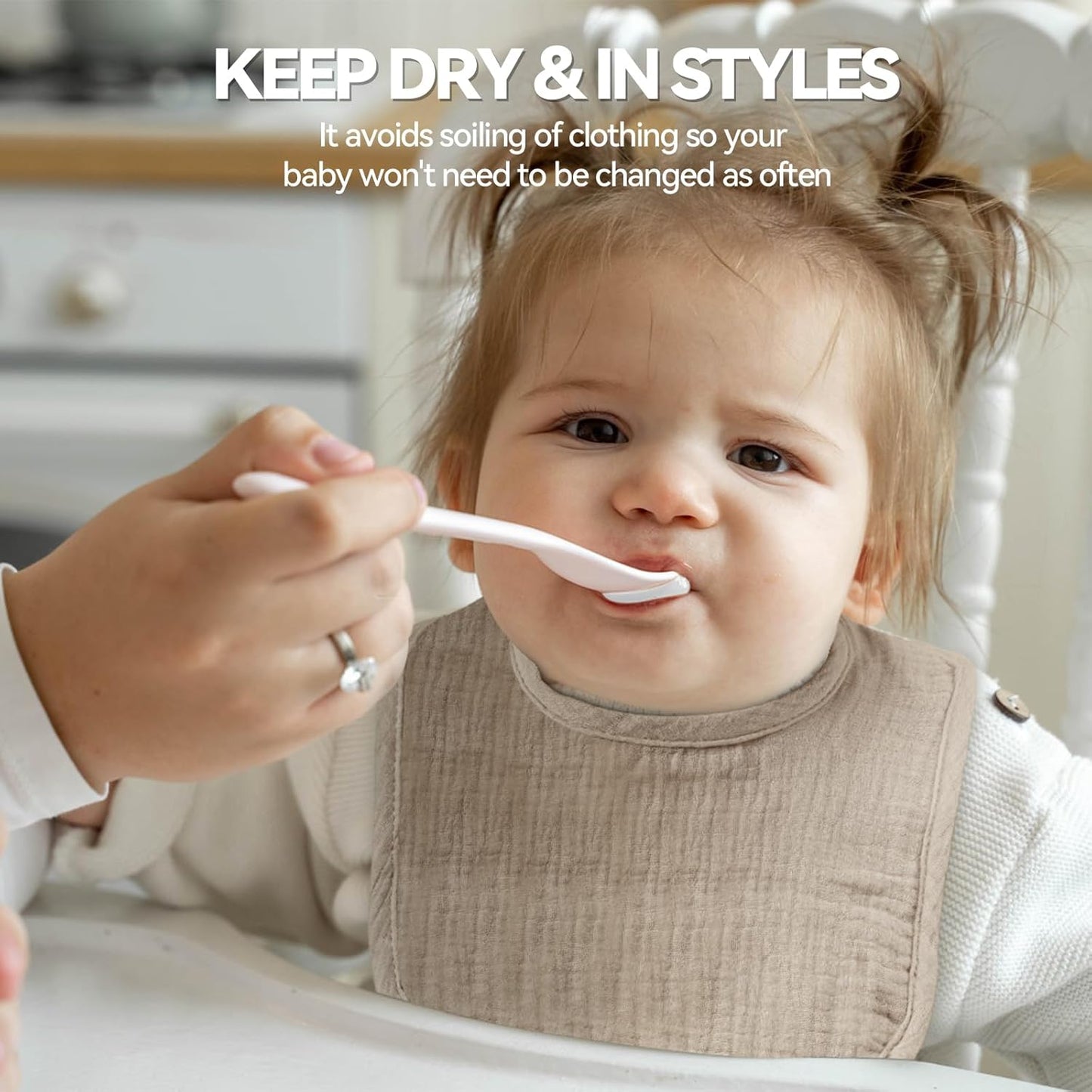 Muslin Baby Bibs for Unisex Boys Girls, Cotton Drool Bibs, Adjustable Newborn Bibs for Drooling and Teething