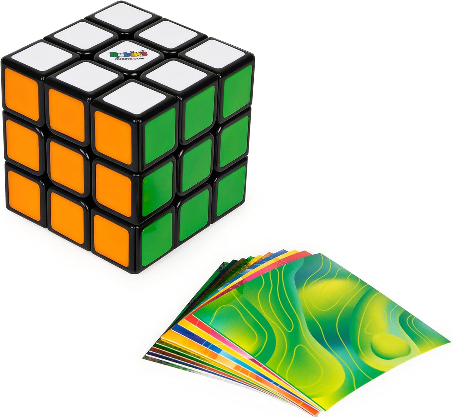 Rubik's Cube, Original 3x3 Puzzle Brain Teaser Fidget Toy with Removable Interchangeable Mod Stickers to Customize, for Adults & Kids Ages 8 and up