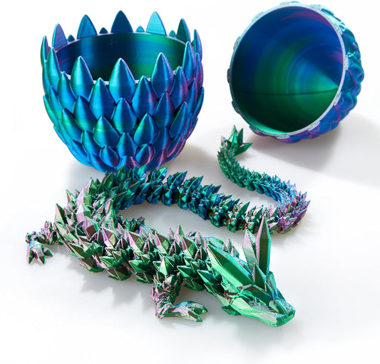 Easter Eggs 3D Printed Dragon Egg Dragon Eggs with Dragon Inside Fidget Toys Pendant Desk Decorative Easter Egg Fillers Easter Gifts for Boys Kids Home Office Decor(Color Mixing-A)