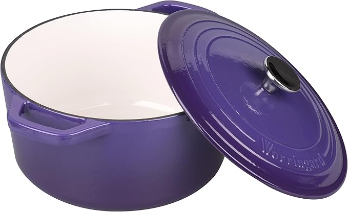 Enameled Cast Iron Dutch Oven Pot with Lid, for Bread Baking, Round Bread Oven- include Sourdough Bread Baking Supplies Set, 4.5QT, Purple