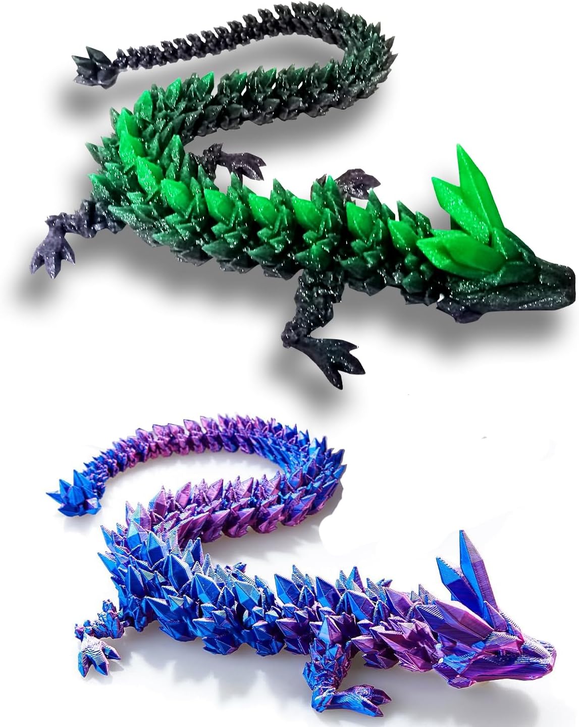 12inch 3D Printed Dragon Egg,Mystery Crystal Dragon Fidget Toys,Articulated Dragon,Home Desk Decor Easter Surprise Dinosaur Eggs,Adults Fidget Toys for Autism/ADHD (Colorful)