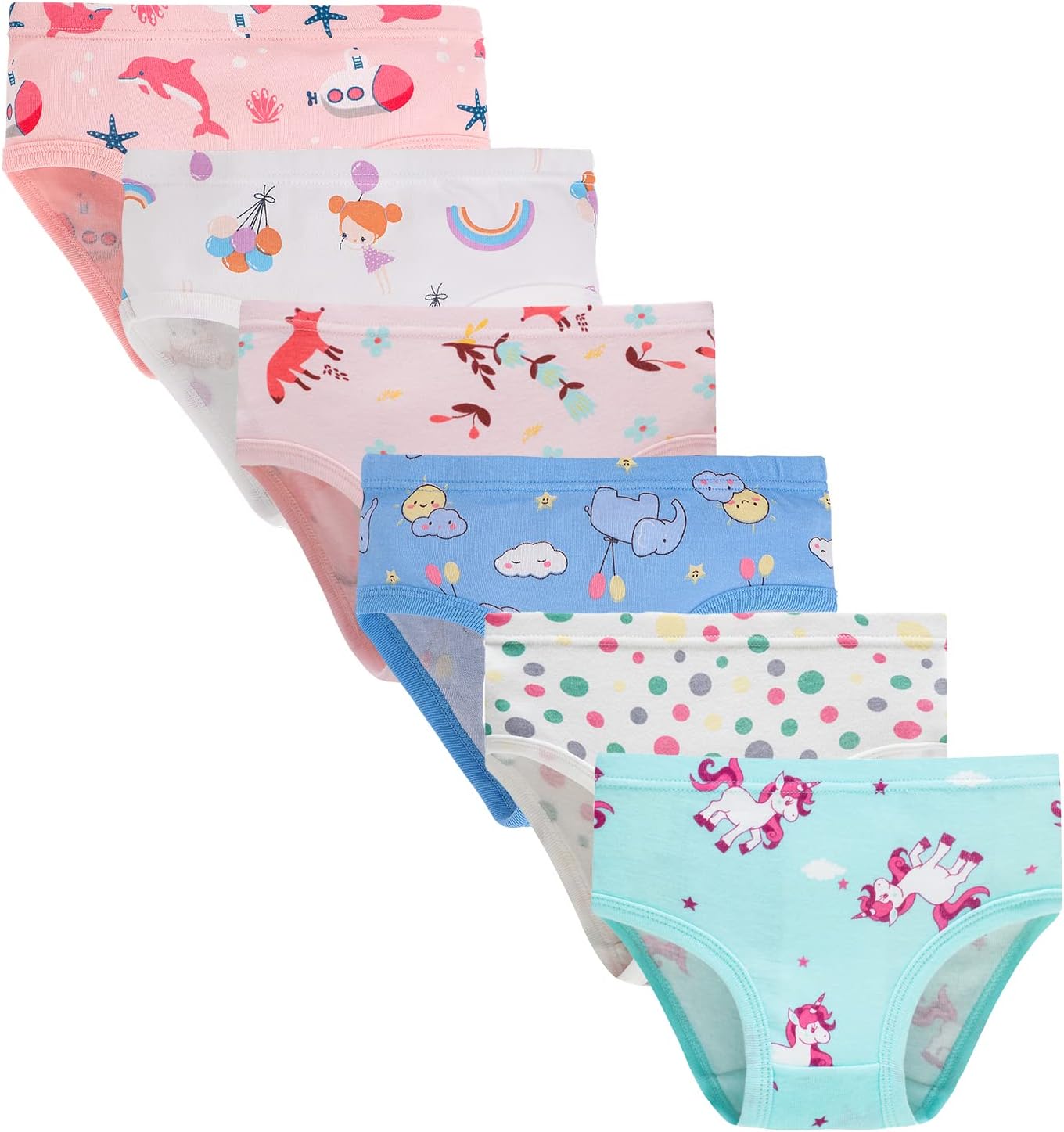 Hahan Girls Soft Panties Toddler Girls Cotton Underwear Kids Briefs