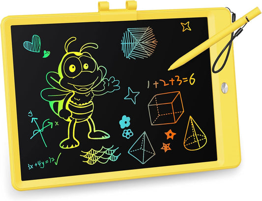 KOKODI LCD Writing Tablet, 10 Inch Colorful Toddler Doodle Board Drawing Tablet, Erasable Reusable Electronic Drawing Pads, Educational and Learning Toy for 3-6 Years Old Boy and Girls