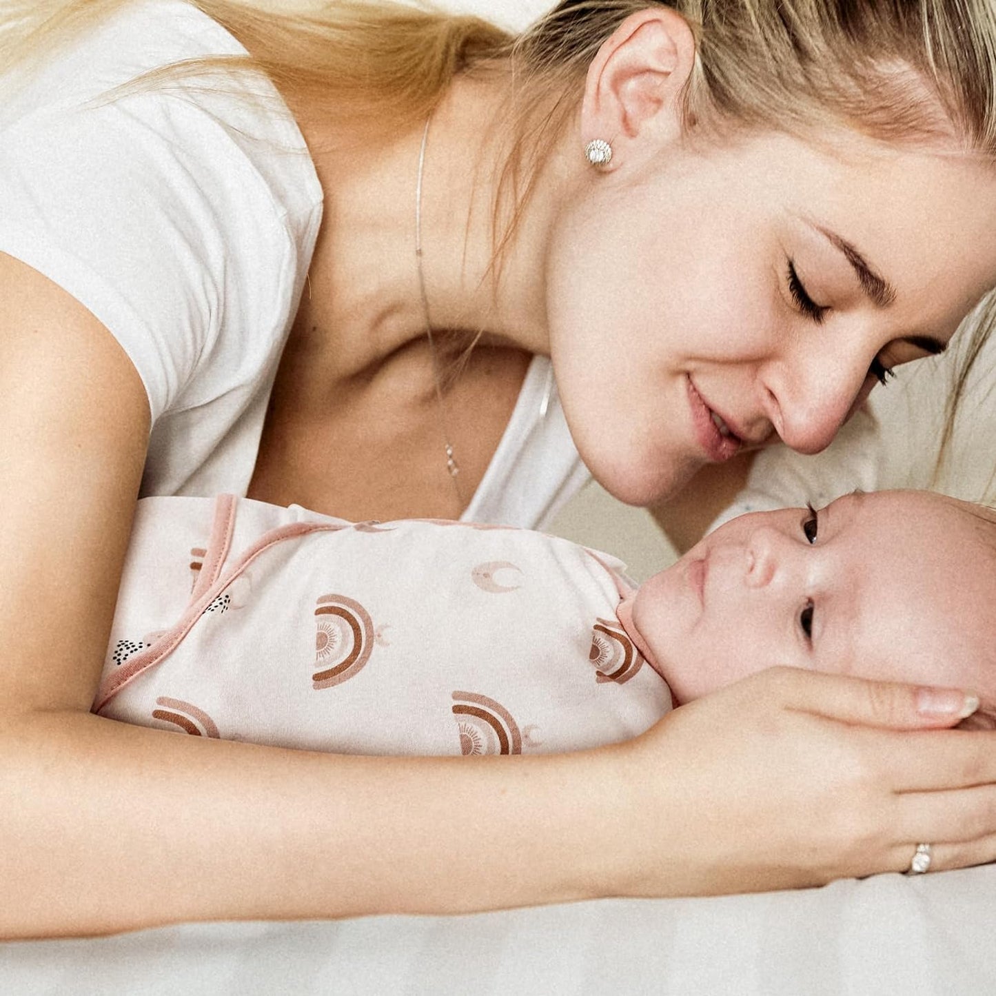 GLLQUEN BABY 3-Pack Baby Swaddle Sleep Sacks with Zipper for Newborn - Baby Swaddles 0-3 Months, Infant Swaddling Sack, Rainbow & Sun, Swaddles Blanket Wrap (Small/Medium)