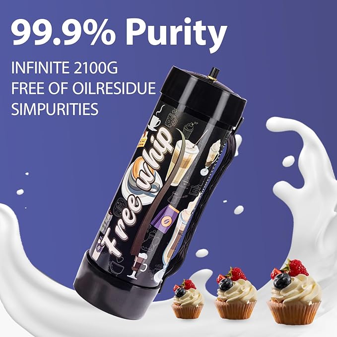 2100g Whipped Cream Charger 3.3L Steel Tank Nitrous Canisters 4 pack，Compatible with most dispensers