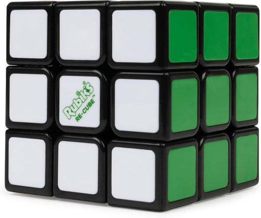 Rubik's Re-Cube, The Original 3x3 Cube Made with 100% Recycled Plastic 3D Puzzle Fidget Cube Stress Relief Travel Game, for Adults and Kids Ages 8+