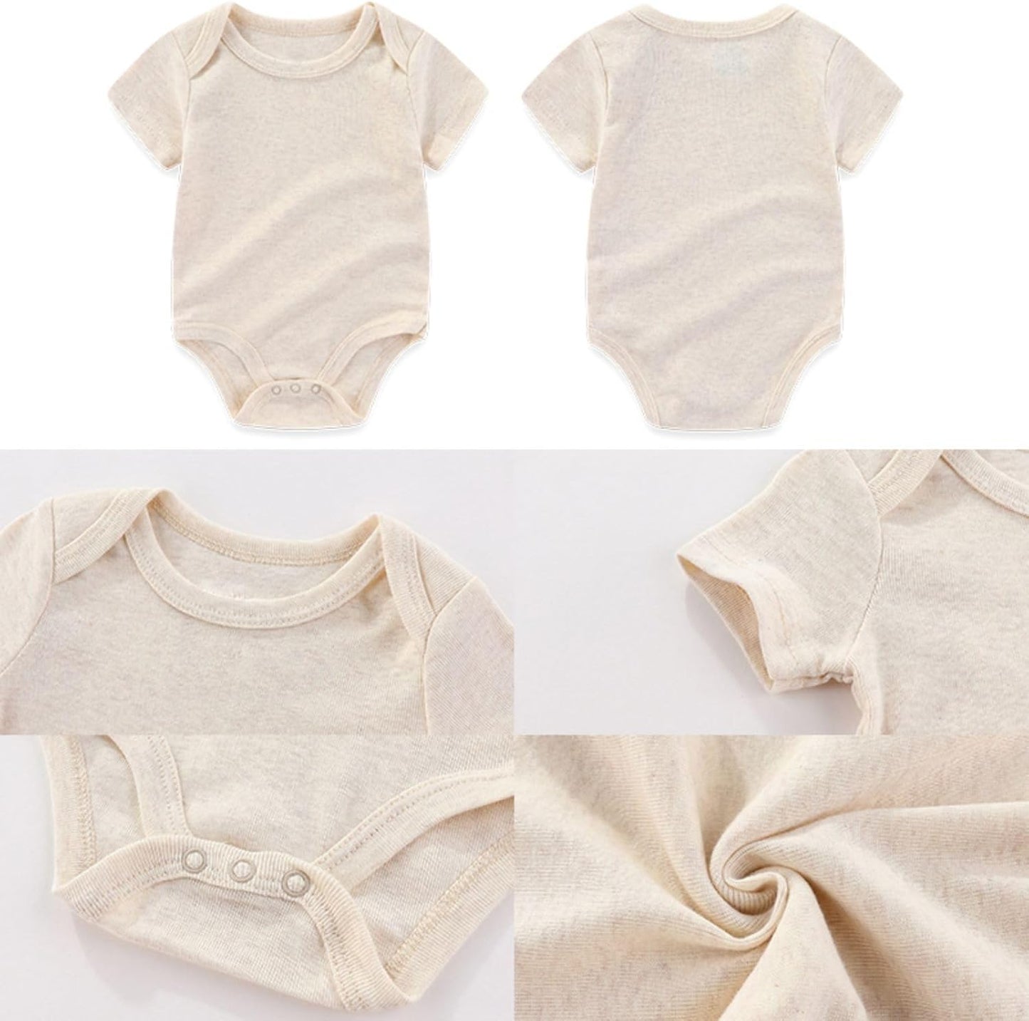 Four Seasons Baby Boy Girl Bodysuits 5-Pack Cotton Comfort Short Sleeve Baby Clothes Soft Infant Outfits