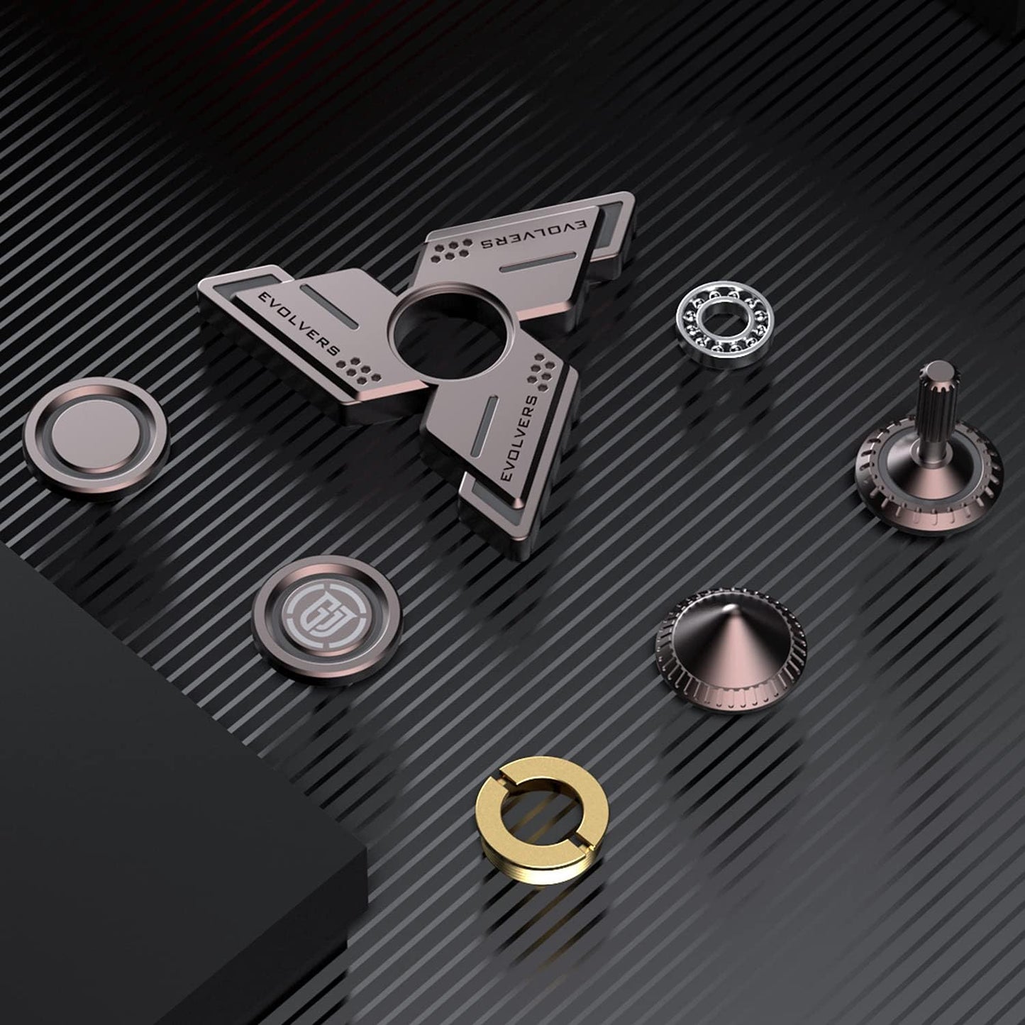 Cyclone Fidget Spinners,Gray Metal with Green Luminous, Durable High Speed Silent Bearing, Finger Hand Spinner,Relieve Stress & Anxiety,Toys/Gifts for Adults & Kids (DIY Accessories Included)