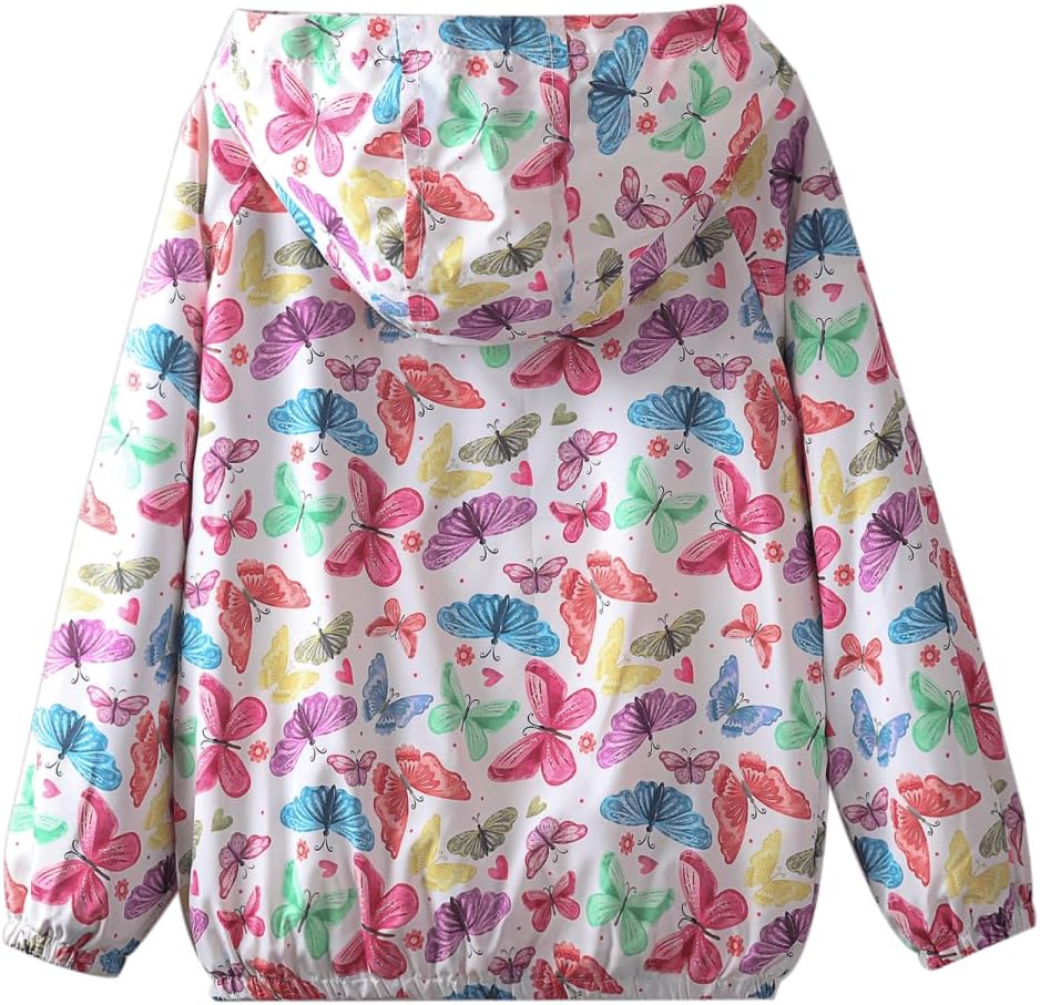 WELAKEN Lightweight Jacket for Girls Kids & Toddler II Girls' Print Water-Resistant Jacket