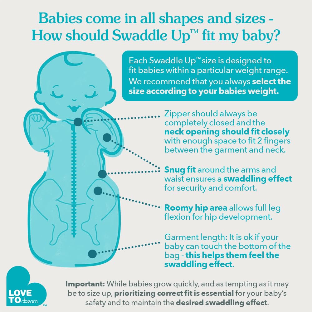 Love to Dream Swaddle UP, Sleep Sack 0-3 Months, Self-Soothing, Improves Sleep, Snug Fit Helps Calm Startle Reflex, Baby Essentials Must Haves Newborn, 1.0 TOG, 13-19 lbs, Oatmeal