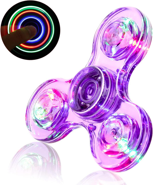SCIONE LED Fidget Spinners, Light Up Sensory Fidget Toys for Kids, Glow in The Dark Toys for Kids 4-8-12, ADHD Anxiety Stress Relief Toys for Adults, Halloween Classroom Prizes Return Gifts for Kids