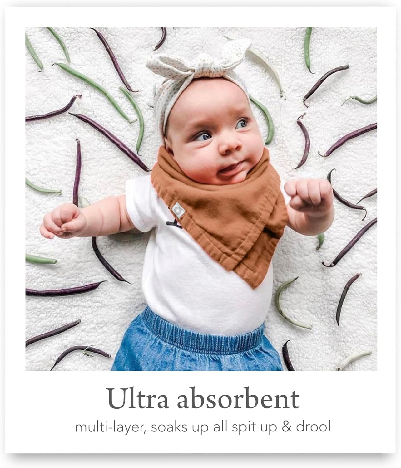 Kishu Baby Indi Organic Baby Bandana Bibs – Fairtrade 4-Way Reversible Drool Bibs for Boys & Girls – Unisex (Set of 5)