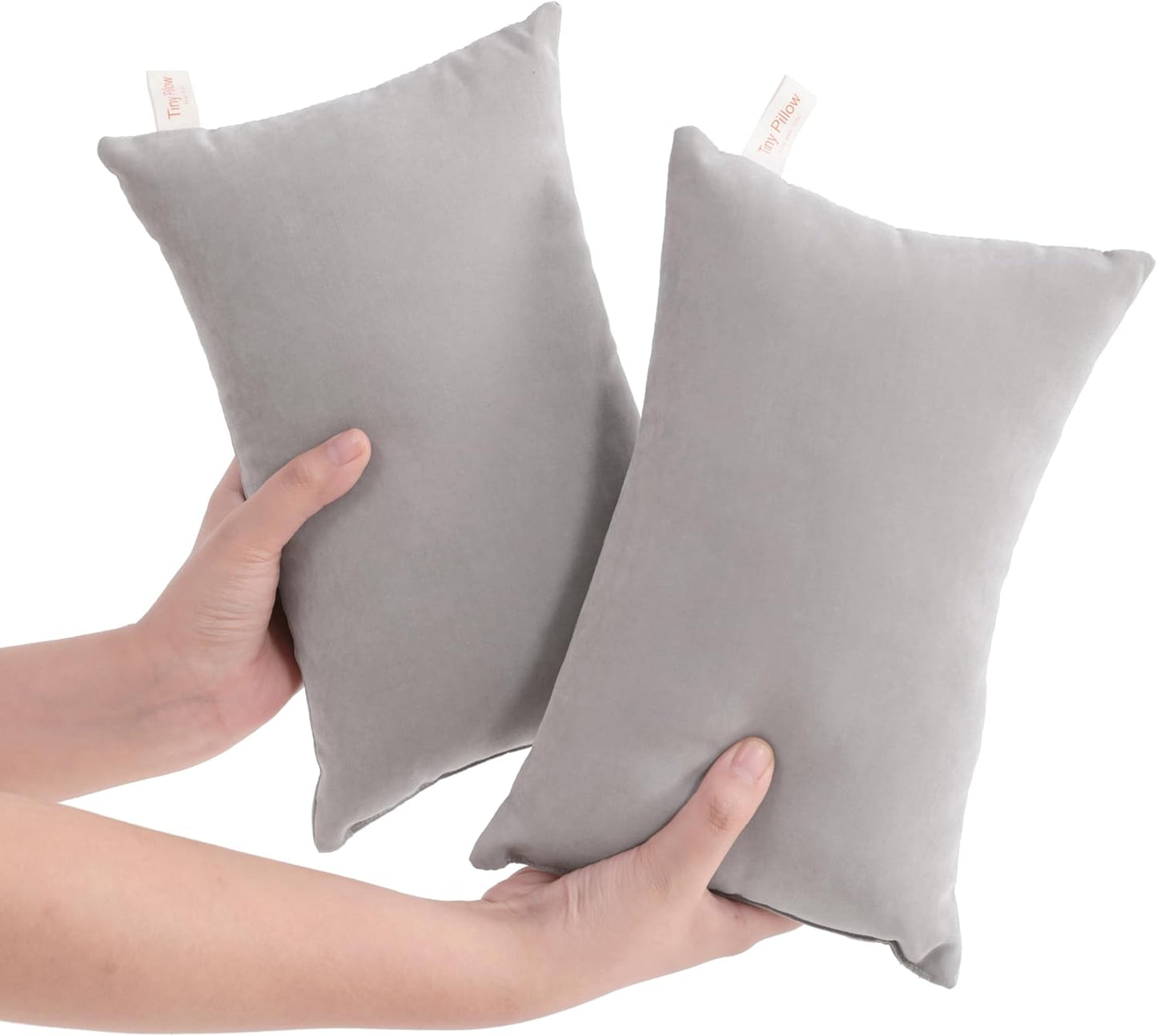 NTBAY Tiny Pillows, Down Alternative 7"x11" Microfiber Mini Pillows for Travel, Pets, Soft Machine Washable Small Pillow for Neck, Wrist, Lumbar and Knee, Light Grey