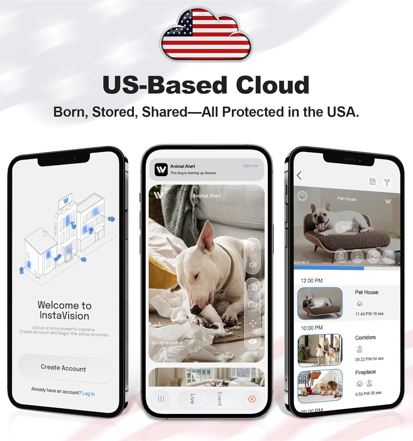 Security Cameras Indoor, 2K 5G&2.4Ghz WiFi Camera for Security Home with 911 Monitor Alert, 360 PTZ Baby/Pet/Dog Camera AI Search Motion Detection, Color Night Vision, Speaker, US Cloud Storage, 2Pack