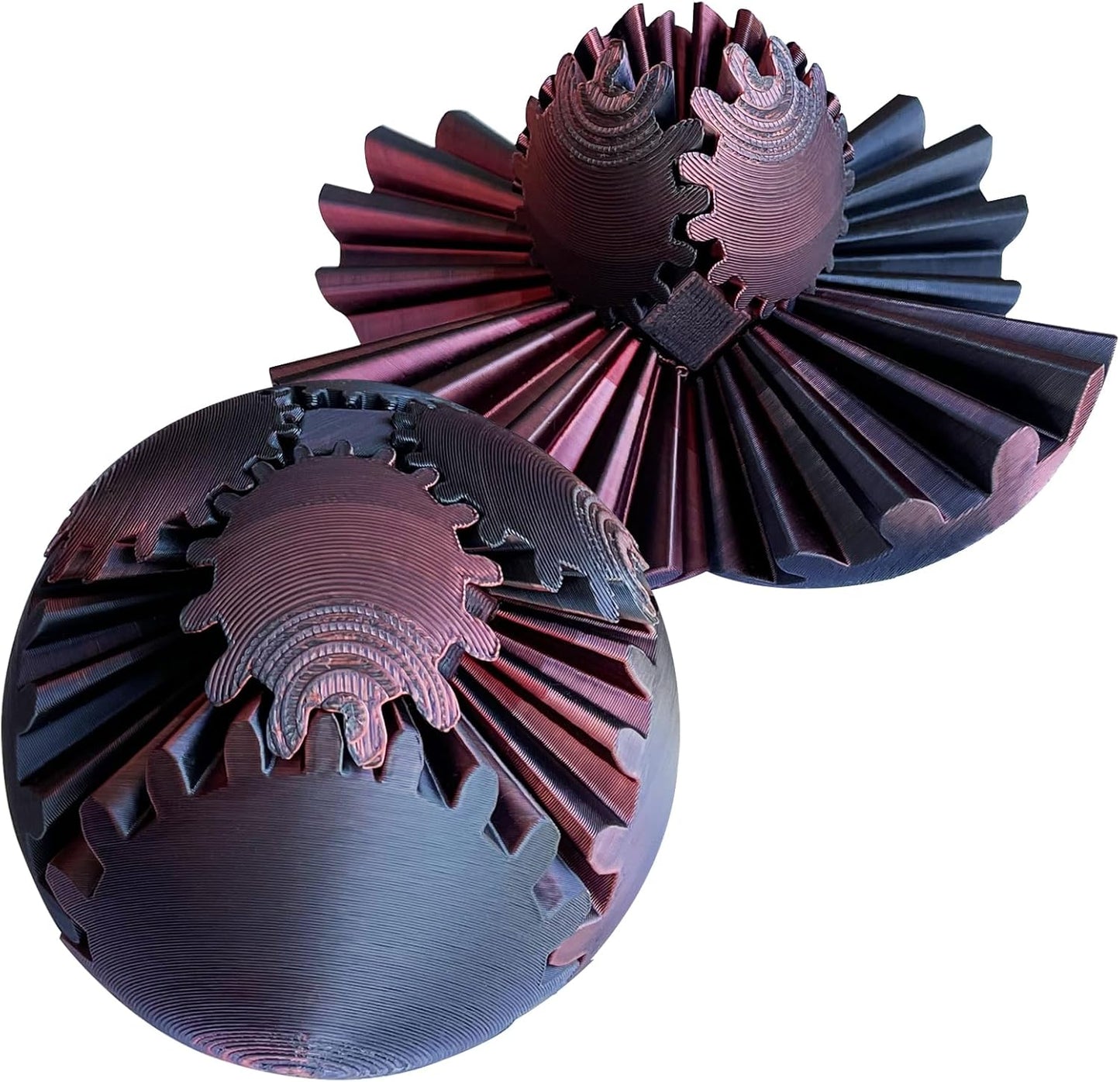 Gear Ball, Gear Sphere, 3D Printed Gear Ball Spin Ball or Cube Fidget Toy, Stress Ball, Fidget Ball, Gear Toy for Stress and Anxiety Relaxing (Color D)