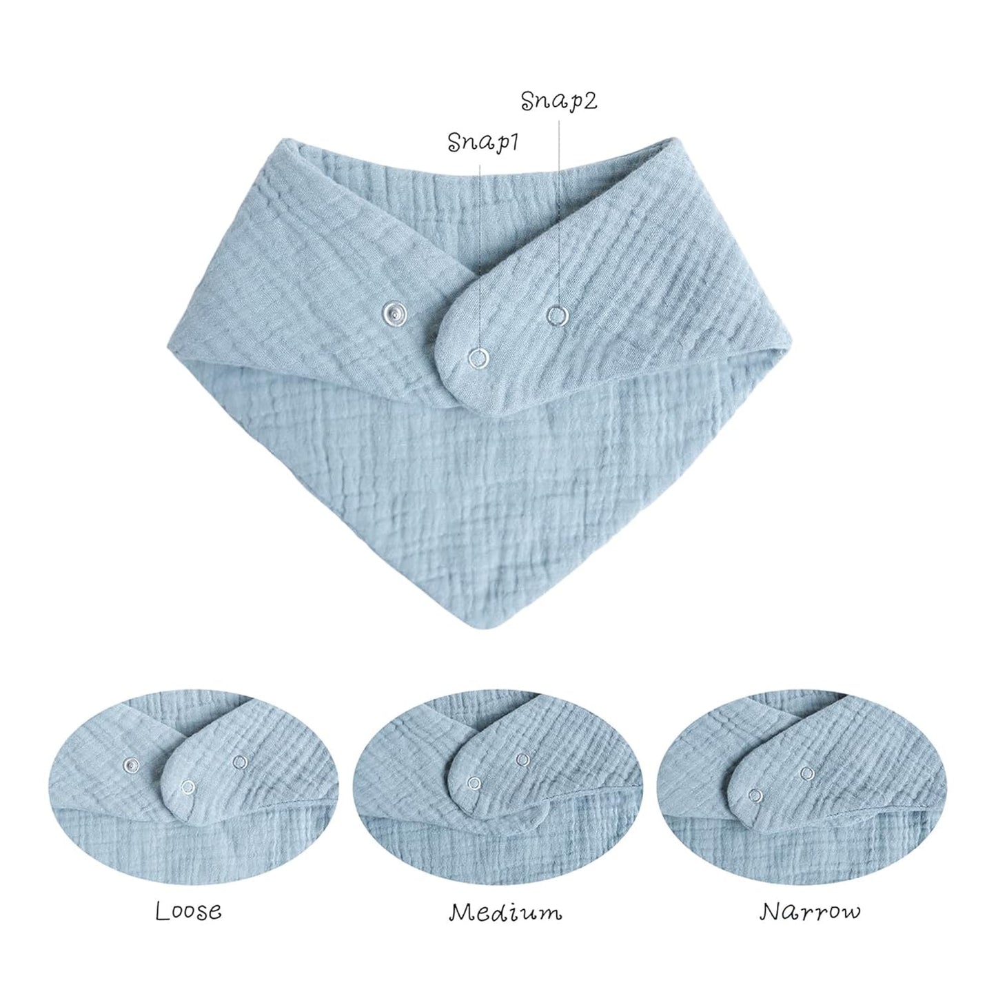 Konssy Muslin Baby Bibs 10 Pack Baby Bandana Drool Bibs 100% Cotton for Unisex Boys and Girls, Soft Absorbent Set for Teething and Drooling