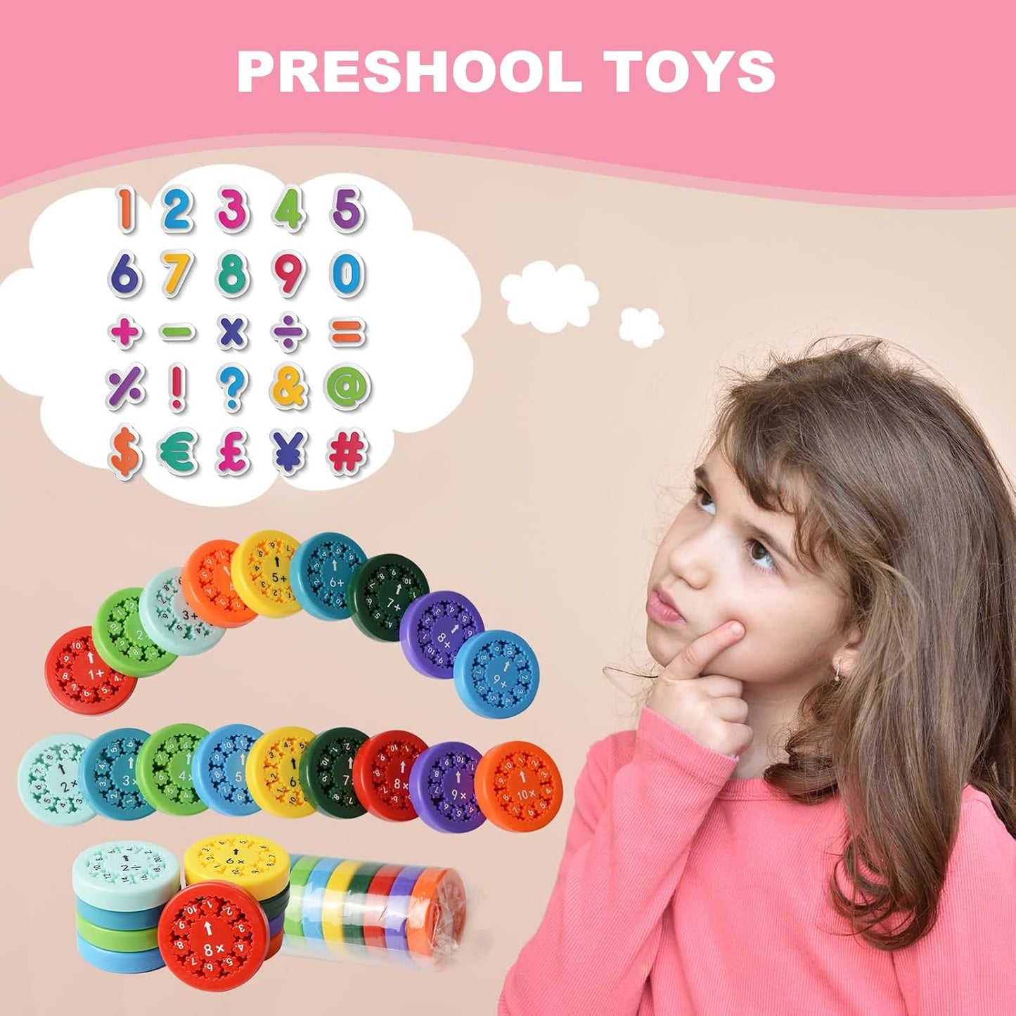 Updated Math Fact Fidget Spinners, Math Facts Fidget Spinners, This is for All The Stimmers - Fidgeters Who are Learning Math, Division and Multiplication on One Fidget (Both 18pcs)