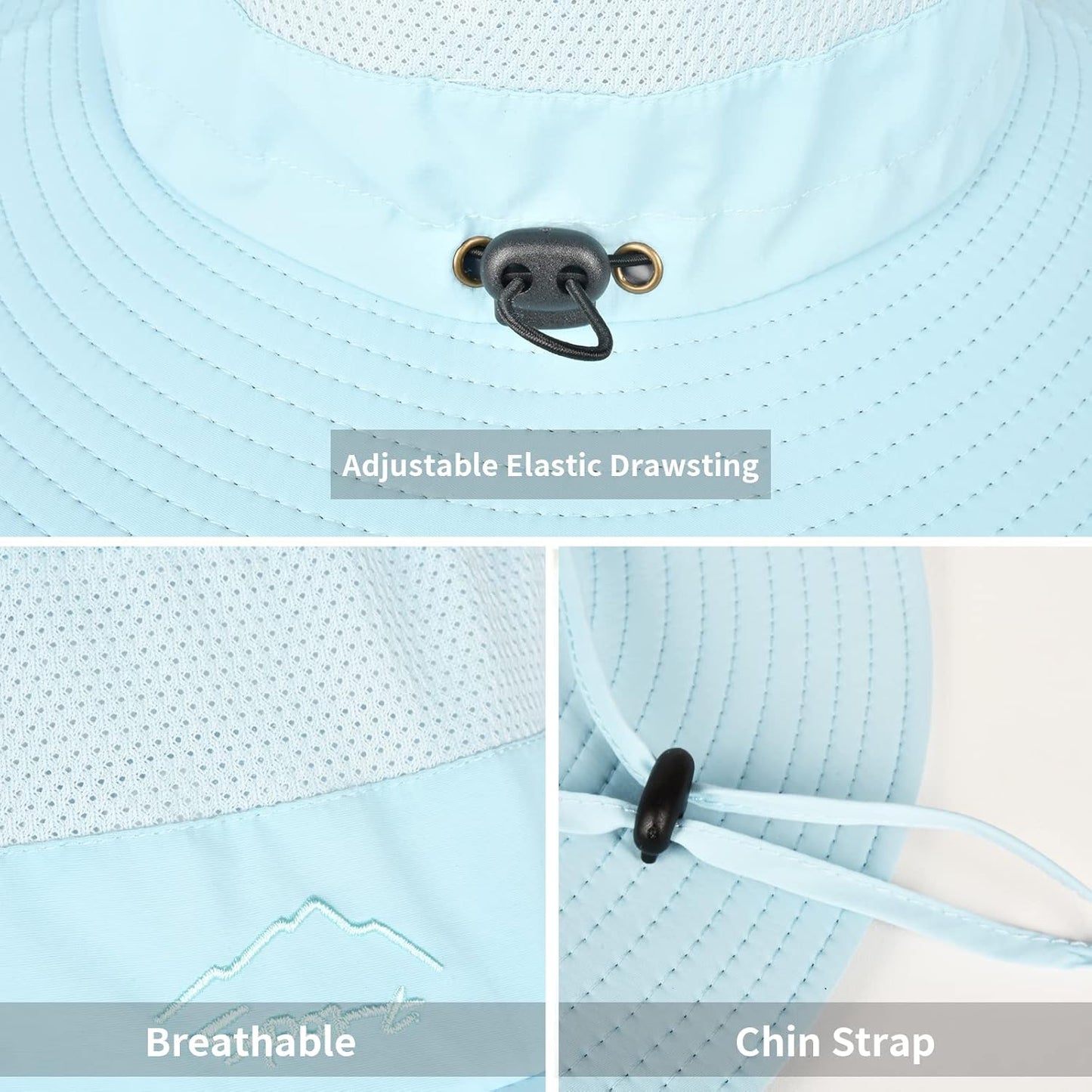 Sun Hats for Men Women Fishing Hat UPF 50+ Breathable Wide Brim Summer UV Protection Hat