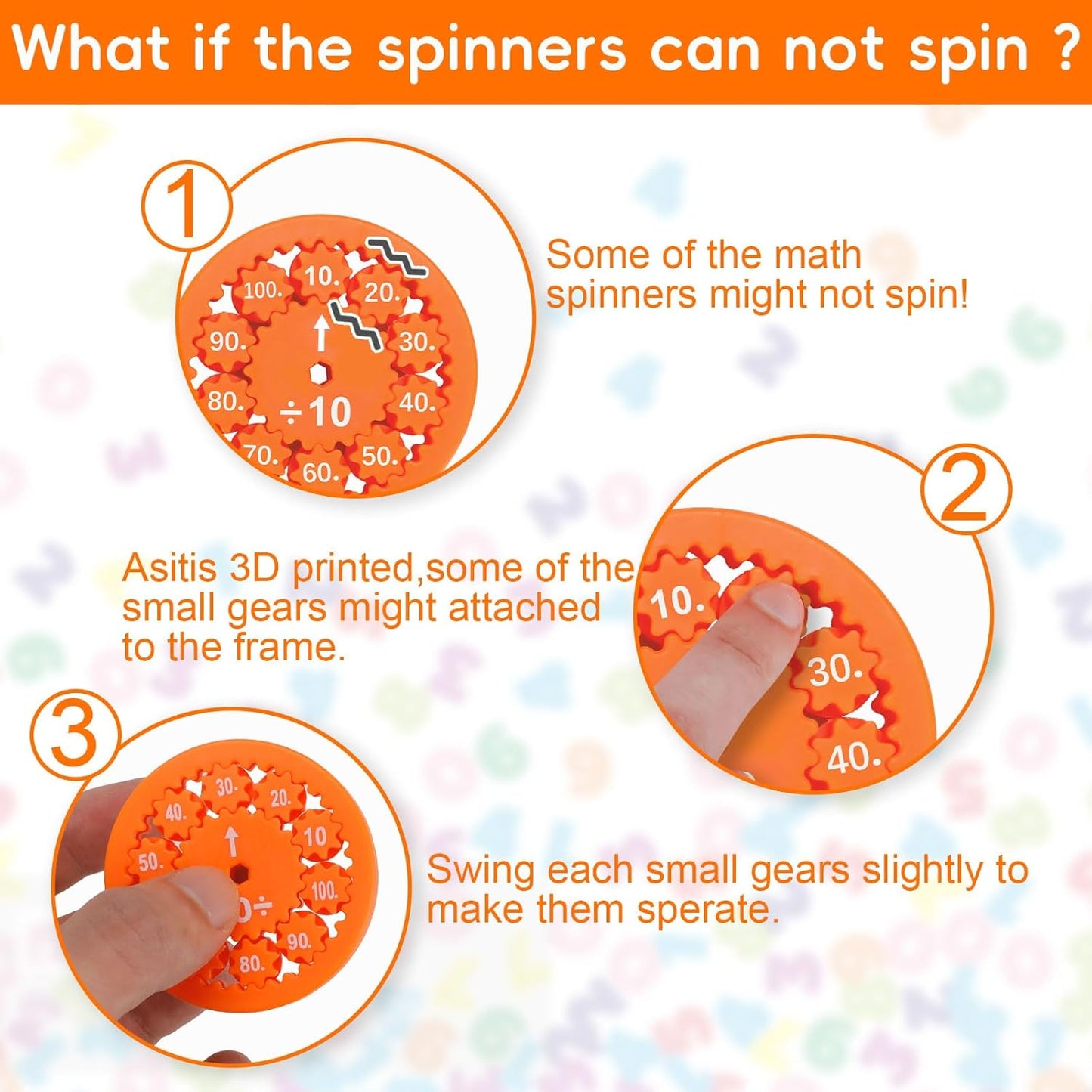Math Fidget Spinners, Math Fact Fidget Spinners, Math Facts Fidget Spinners (Multiply or Divide 9pcs)