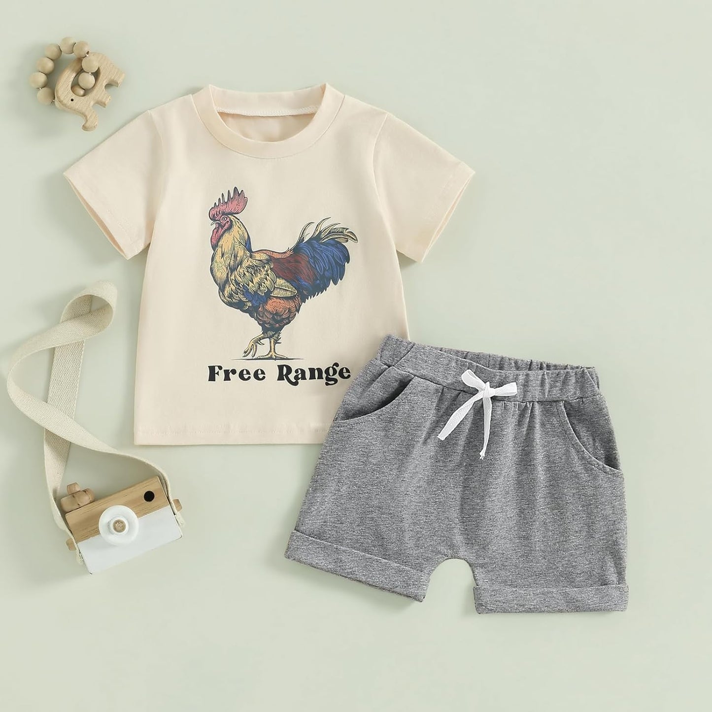 fhutpw Baby Toddler Boy Clothes Summer Outfits 6 12 18 24 Months Patchwork Short Sleeve T Shirt & Shorts Sets with Pockets