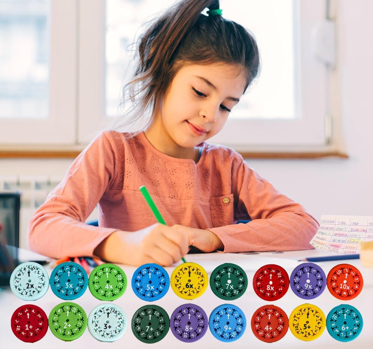 Math Fidget Spinner,Educational Math Fact Fidget Spinners,Math Fact Fidget Spinners,Math Multiplication Fidget Spinner, Math Fidget Toy Add,Subtract,Multiply and Divide (Multiply & Divide 9pcs)