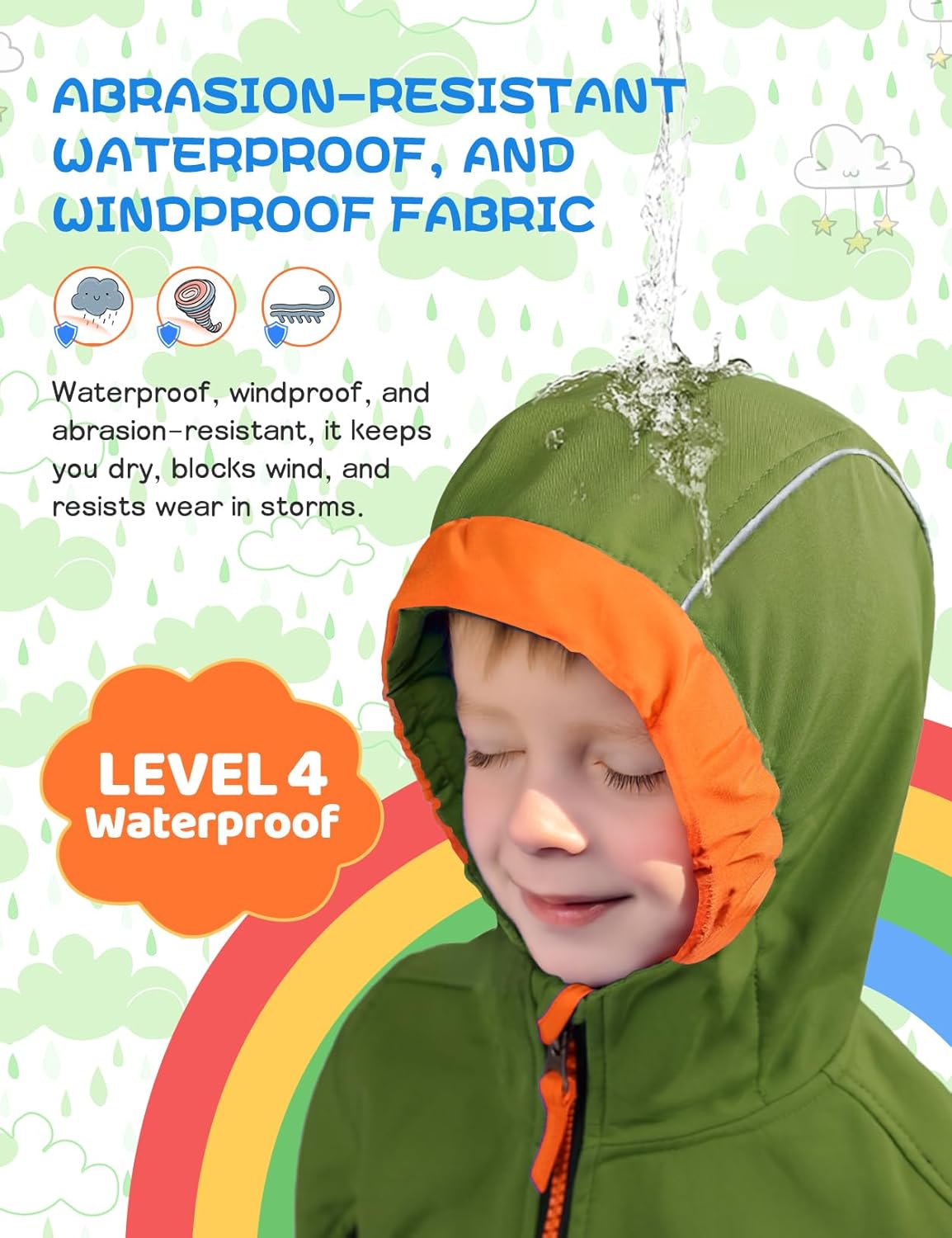 GEMYSE Toddler Boys Jacket Water repellent Baby Kids Windbreaker Jacket Fleece Toddler Coat Spring Fall Outerwear