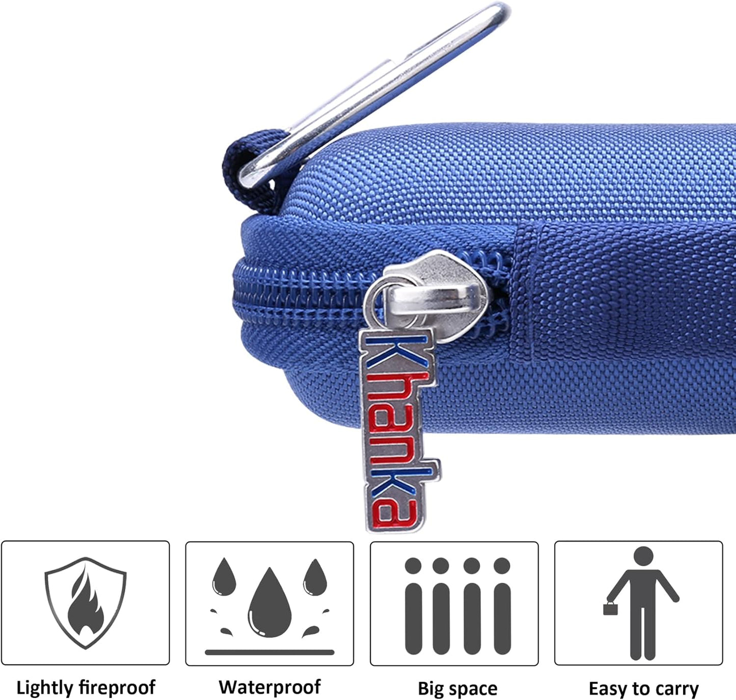 khanka Hard Carrying Case Replacement for Speks Geode Magnetic Fidget Sphere - Pentagons 12-Piece Set - Slate, Holds 24 pieces Magnetic Fidget Sphere, Case Only (Blue)