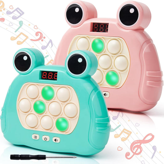 Fast Push Bubble Game, Handheld Fidget Toys with Screen Display, Light up Speed Push Console for Kids