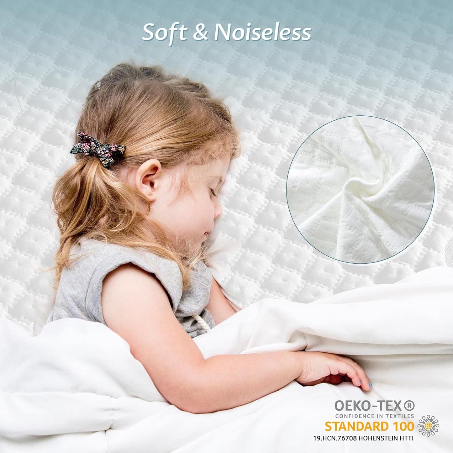 King Size Mattress Protector with Zipper - 100% Waterproof Zippered Mattress Cover - Soft & Cooling Noiseless Bed Mattress Covers - Top Removable Mattress Encasement 13-15" Deep