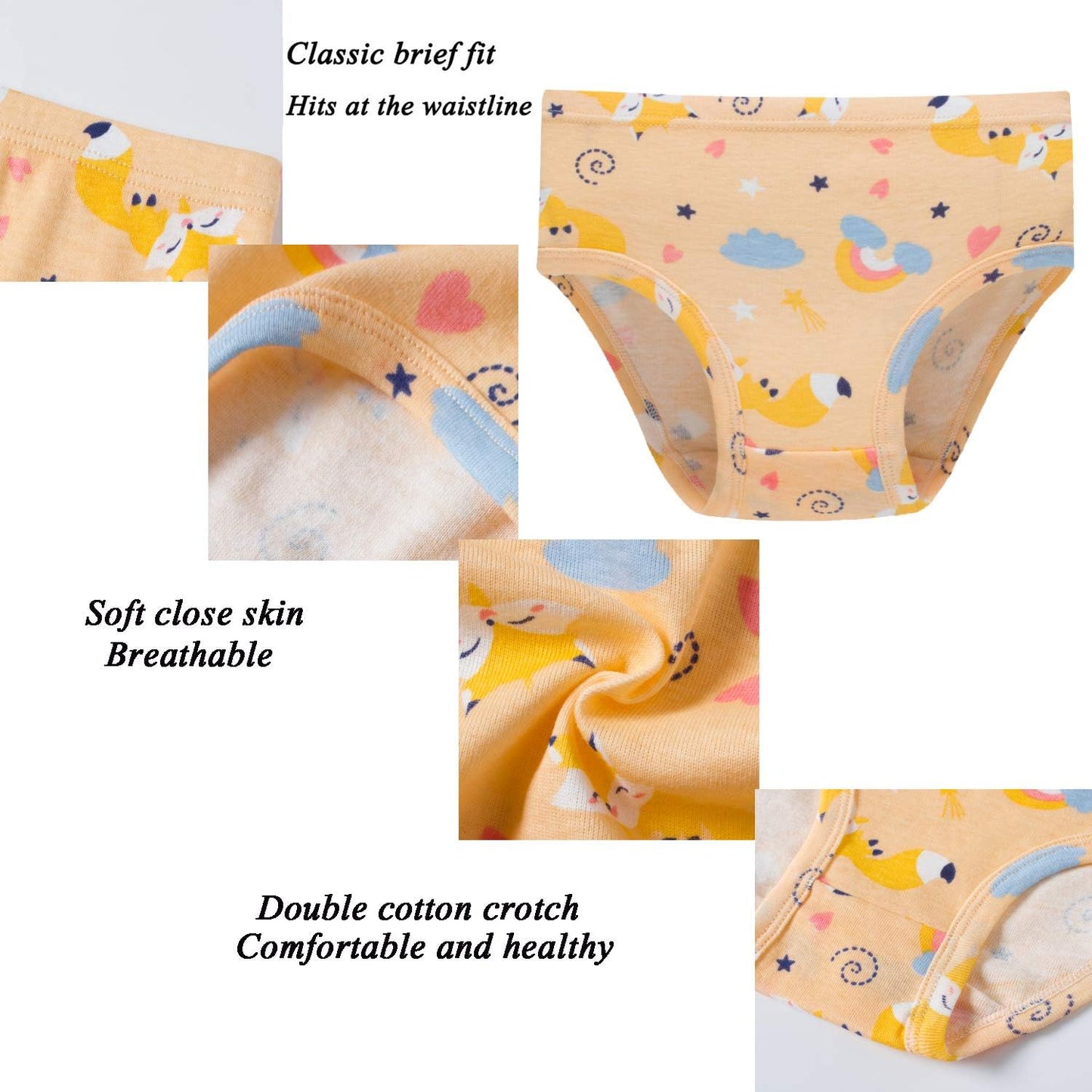 Hahan Girls Soft Panties Toddler Girls Cotton Underwear Kids Briefs