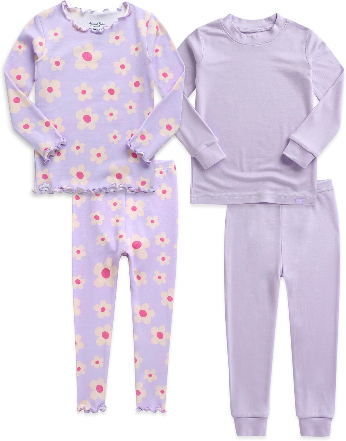VAENAIT 6M-12Y Toddler Kids Girls Boys Soft Comfy Modal Tencel Solid Raglan Sleepwear Pajamas Pjs 2pcs/4pcs Set