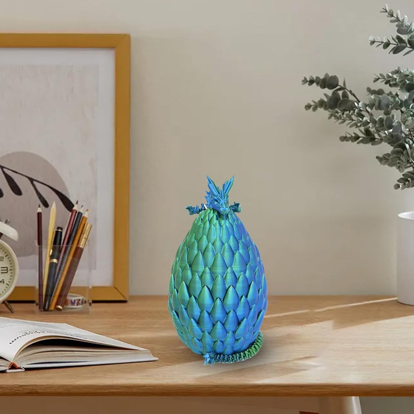 Easter Dragon Eggs 3D Printed Dragon Egg with Dragon Inside Articulated Crystal Dragon Fidget Toy Mystery Easter Suprise Home Office Decor Executive Desk Toys