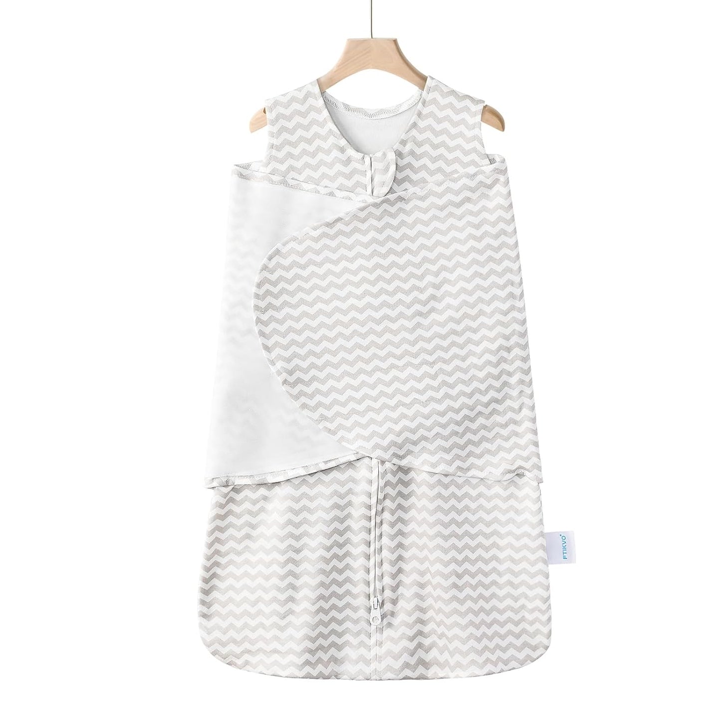 Swaddle-Blanket Baby Girl & Boy Swaddles Newborn Infant Transition 100% Cotton Wrap Blankets, 3-Way Adjustable Wearable Blanket, TOG 1.0 (Gray Stripes, 3-6 Month)