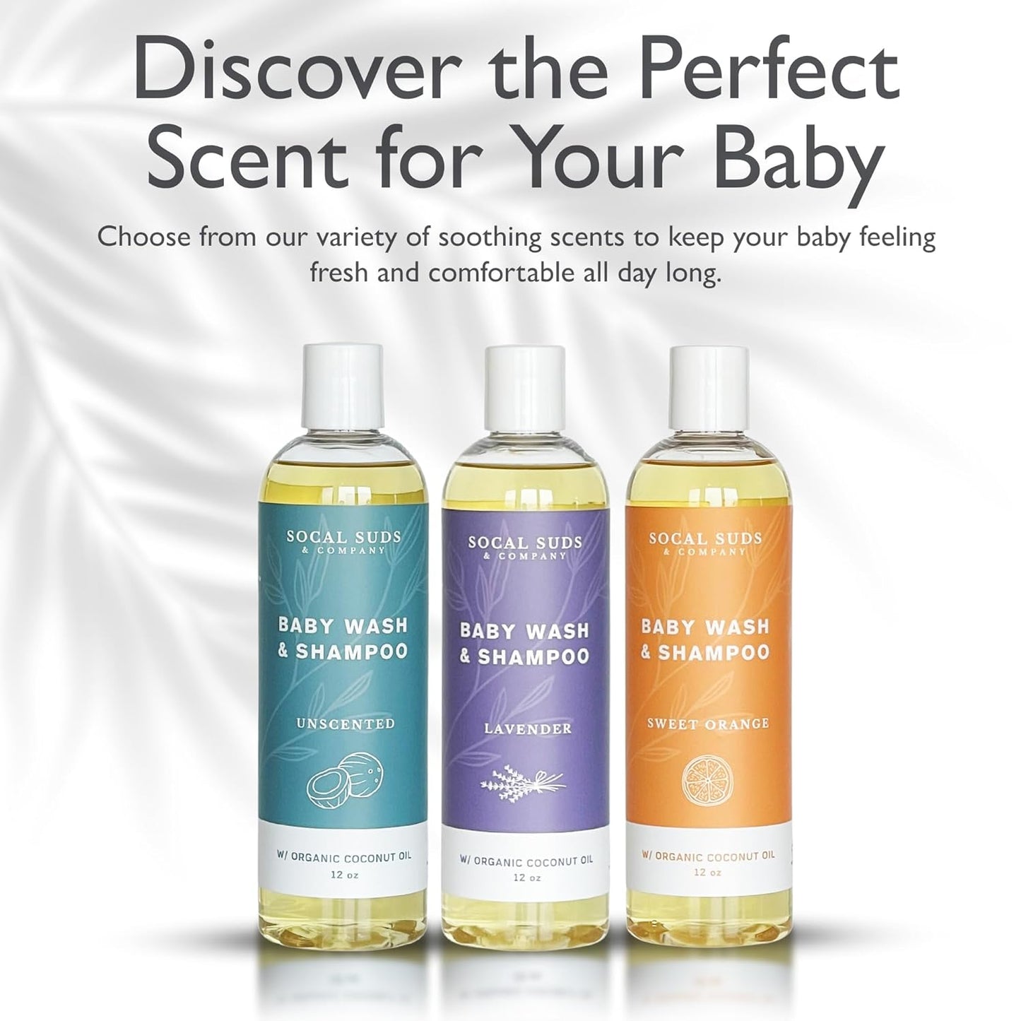 SoCal Suds & Company Baby Shampoo & Body Wash, 2-in-1 Organic Gel - Gentle Castile Soap with Vitamin-Infused Oils & Botanicals for Sensitive Skin & Body Hypoallergenic - 12oz Fragrance Free