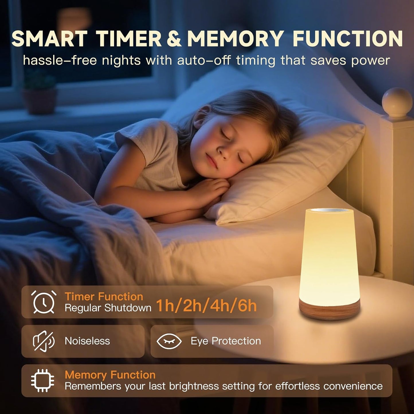 Night Light for Baby Nursery, 13 Colors Changing Touch Dimmable Night Lamp with Timer, Rechargeable Kids Night Light Portable for Bedtime Routine Baby Breastfeeding