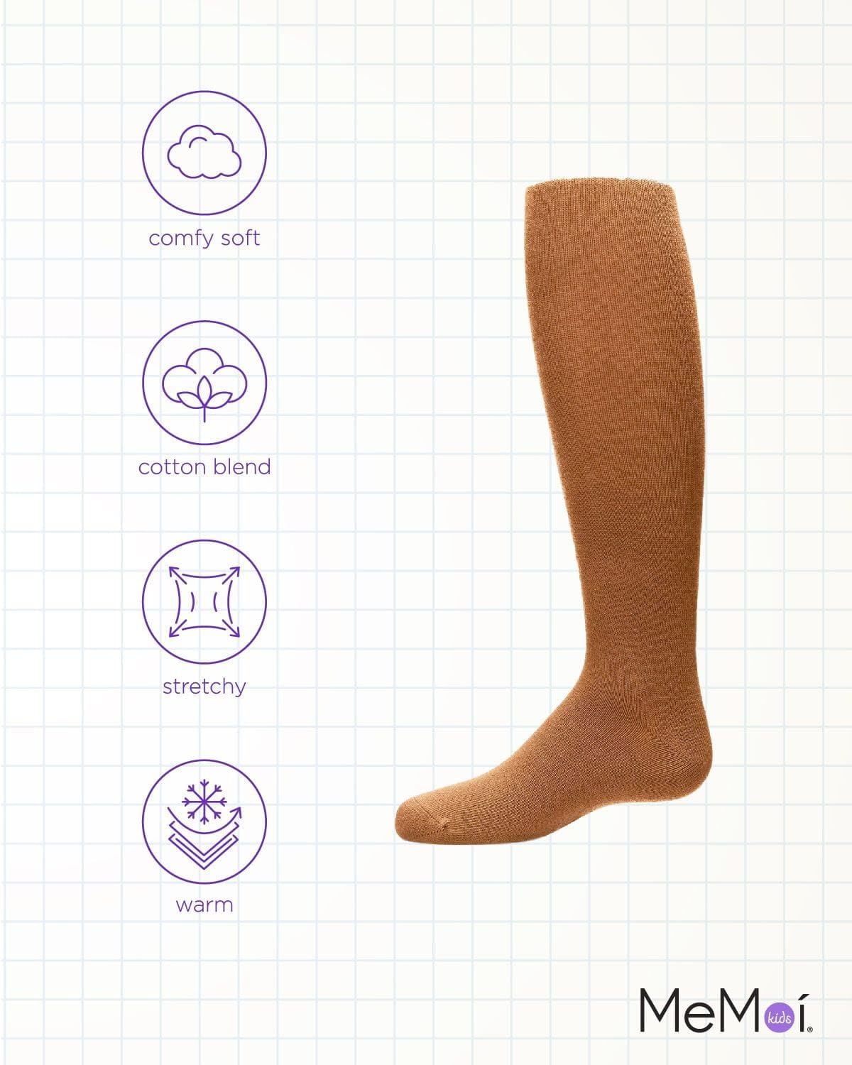 MeMoi Soft Pima Cotton Tights for Girls, Soft and Lightweight Opaque Tights for girls - Sizes 8 to 16