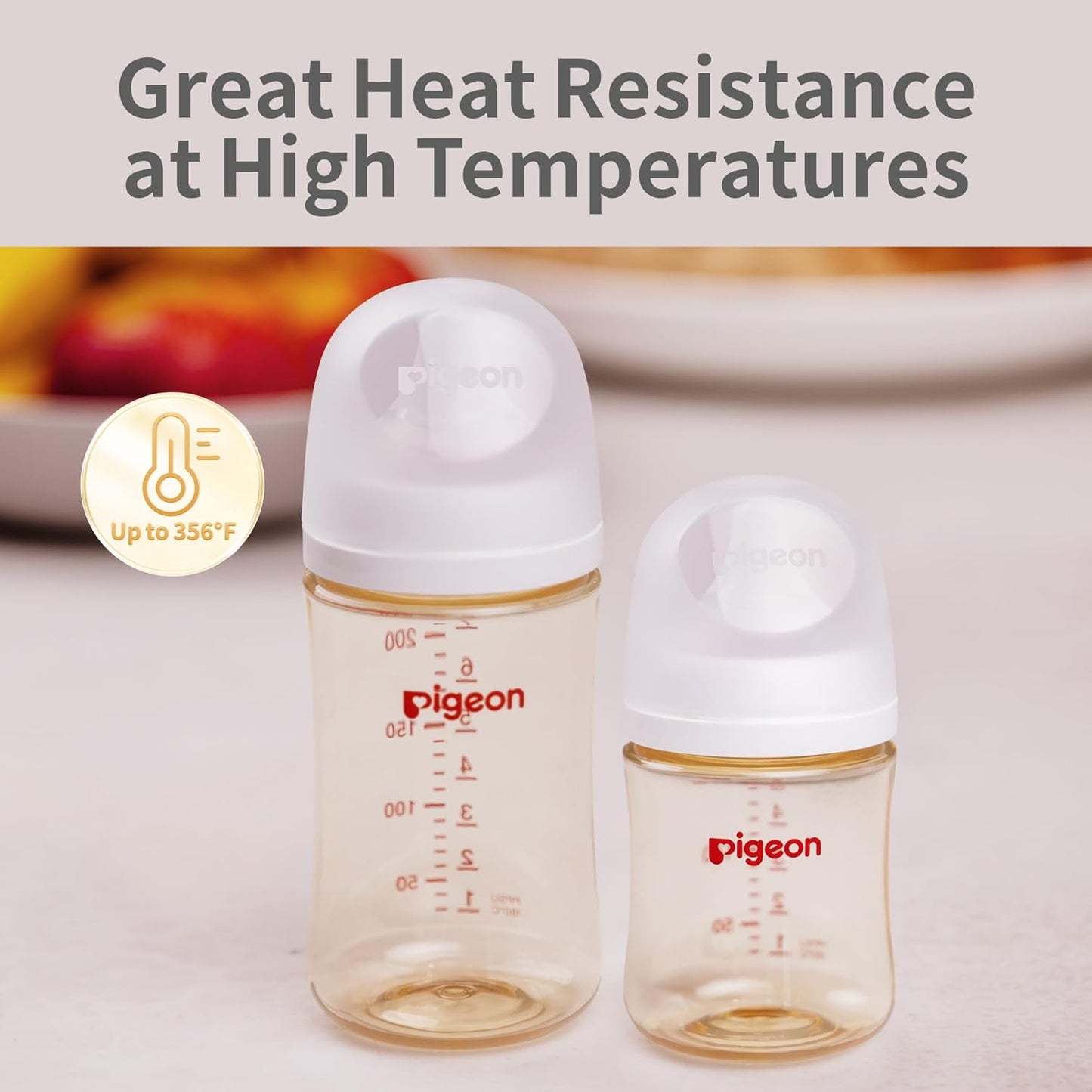 Pigeon PPSU Nursing Baby Bottle Wide Neck, Anti-Colic, Streamlined Body, Natural Feel, Easy to Clean, 5.4 Oz(Pack of 2), Includes 2pcs SS Nipples (0m+)