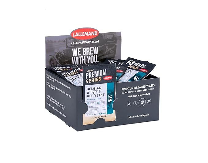 3PK LalBrew BELGIAN WIT Beer Yeast 11g Packet Lallemand Premium Series Dry Brewers Yeast for Wheat Beers (3 Packs)