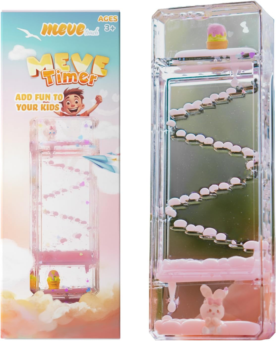 Exclusive Model Liquid Motion Bubbler Timer Soothing Sensory Toy for Relaxation Calming Stress Relief and Sensory Play Perfect for Kids and Adults Unique Desk Decor for Stress and Focus.