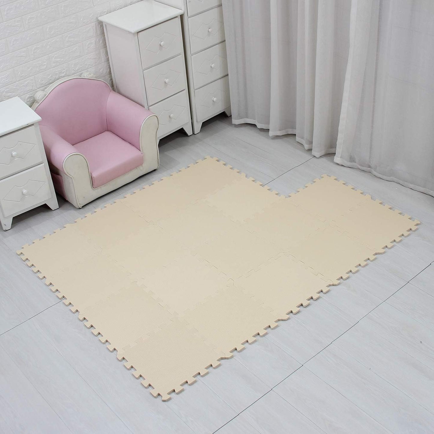 MQIAOHAM® 18 Pieces Puzzle Play Mats, Soft Baby Play Mat, Kids Interlocking Foam Floor Tiles, Toddlers Carpet Playmats G301018-110