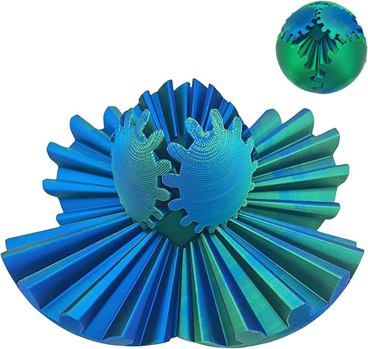 Gear Ball, 3D Printed Gear Ball, Spin ADHD Gear Ball, 3D Printed Gear Ball Rotating Ball Gear Fidget Toy for Relieving Stress and Anxiety, Suitable for Adults and Children Over 6 Years Old.