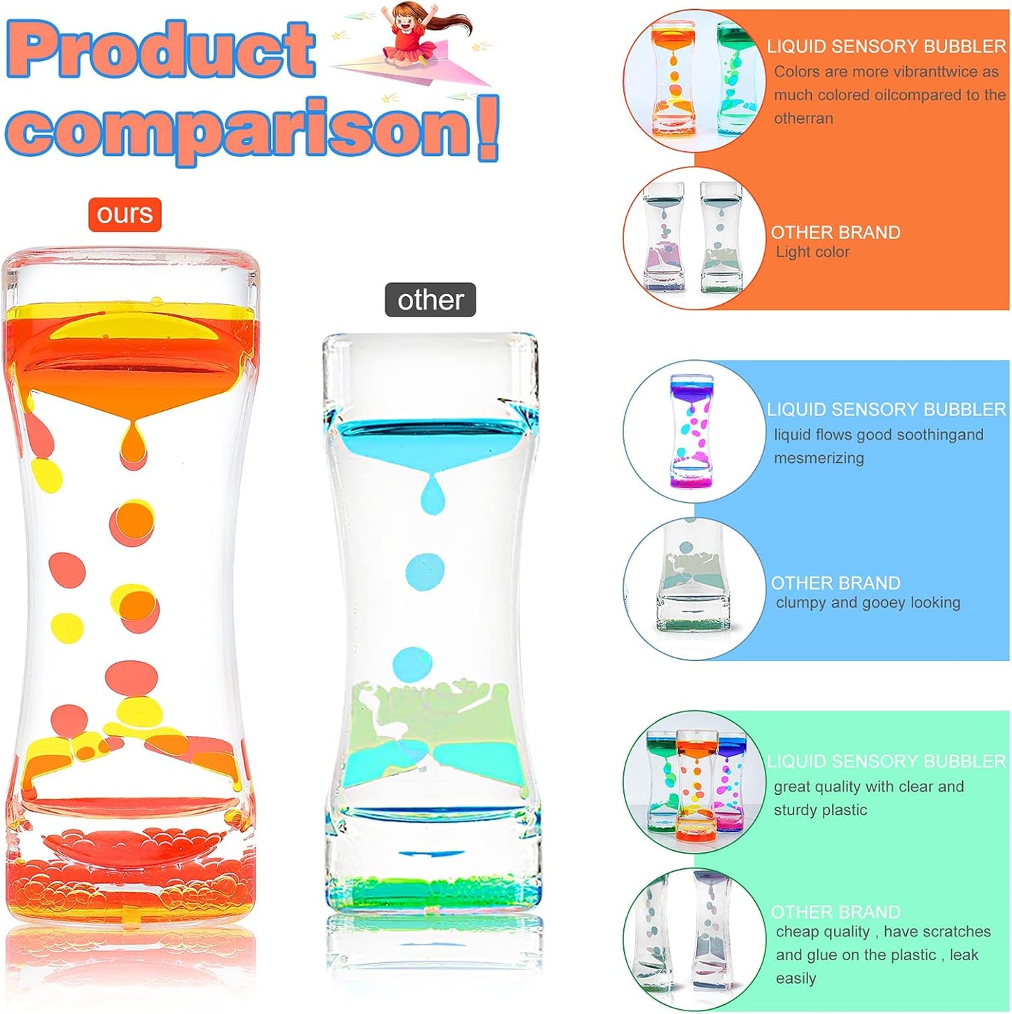 Liquid Motion Bubbler Timer Diamond Shaped Liquid Timer for Fidget Toy,Autism Toys, Children Activity, Calm Relaxing,Penguin Desk Toys and Home Ornament (Red and Green-Ordinary)