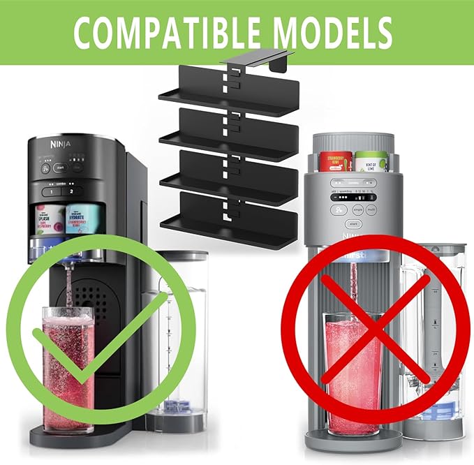 Flavor Storage Holder Compatible With Ninja Thirsti , Side-mounted 4-tier flavore water drops organiser, space-saving design, easy to access,Holds 20 Flavore Water Drops