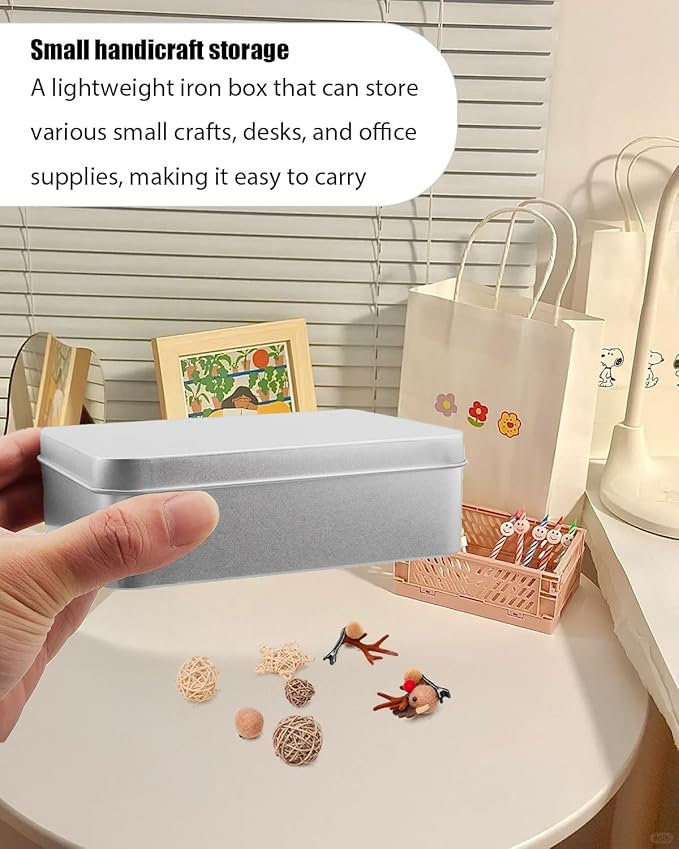 Metal Tins Box With Lid, 8 Pack Cookie Tins With Lids Tin Containers With Lids For Treats, Gifts, Favors, Candle And Crafts (4.92 x 3.54 x 2.36)