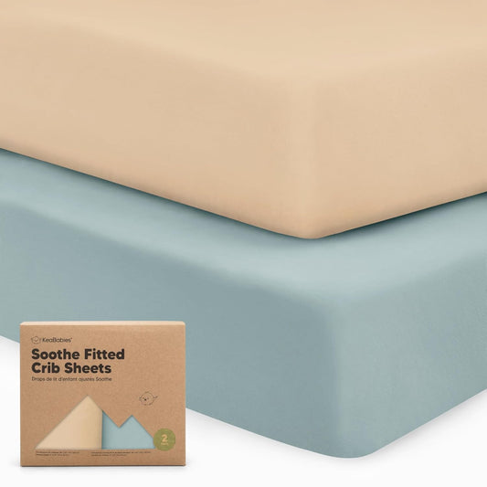 KeaBabies 2-Pack Organic Crib Sheets for Boys, Girls - 52x28 Fitted Crib Mattress Sheet Neutral, Breathable Jersey Cotton Cover for Baby Bed, Toddler Mattress, Soft & Cute Prints (Toasty)