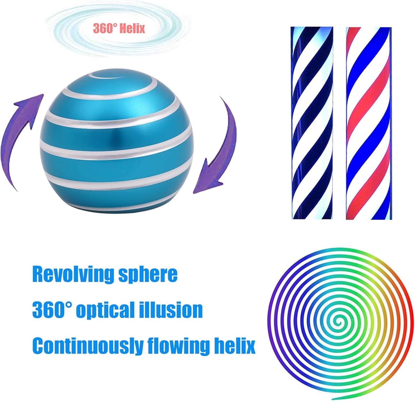 Desk-Toys for Fidget Kinetic-Cool-Gadgets: Cool-Stuff for Kid Children Teen Adult, Optical-Illusion Toy for Office School Home Women Men Christmas Stress-Relief-Gifts 180 Seconds Spinning