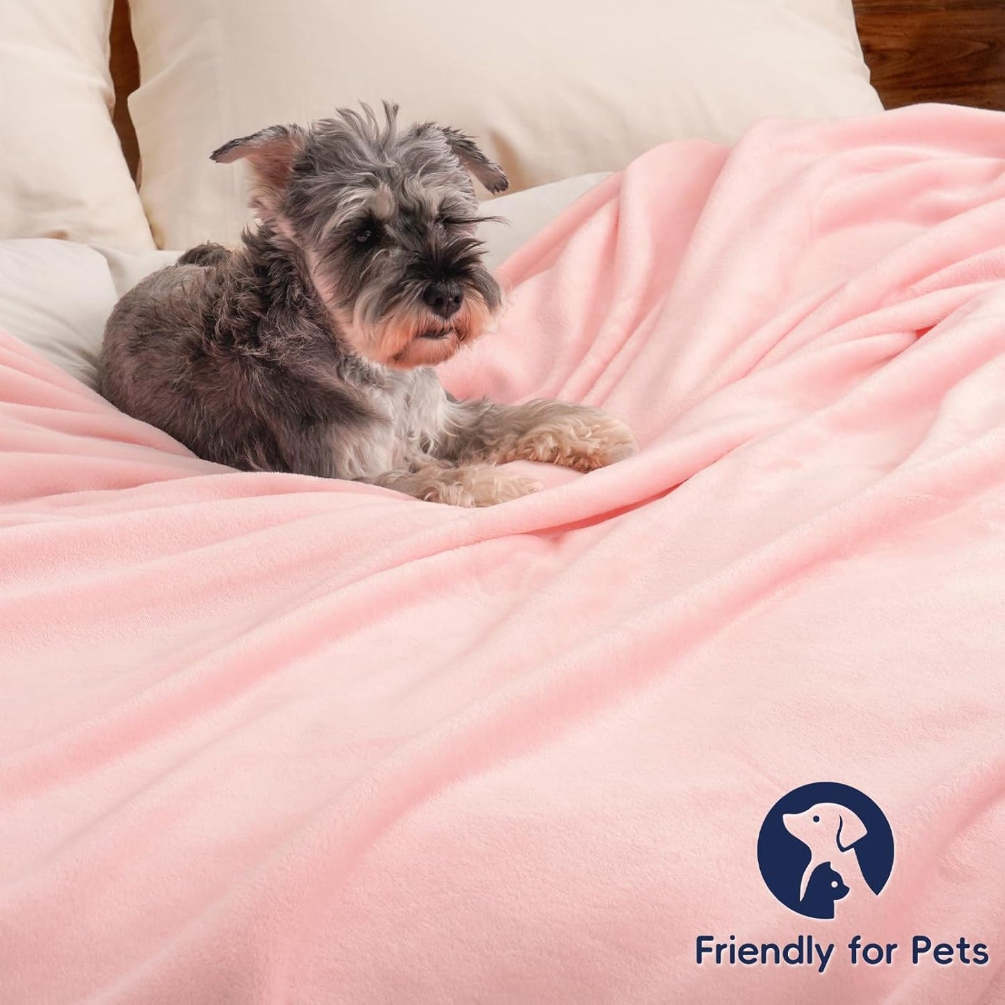 PHF Ultra Soft Fleece Blanket King Size, No Shed No Pilling Luxury Plush Cozy 300GSM Lightweight Blanket for Bed, Couch, Chair, Sofa Suitable for All Season, 108" x 90", Pink